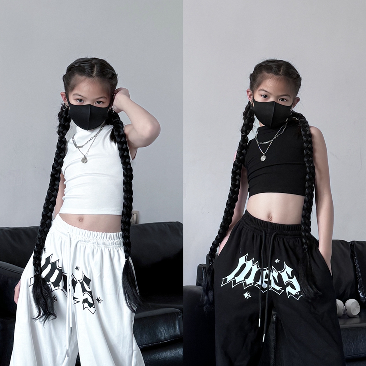 可达鸭家童装春夏新款童装女童基础百搭纯色爵士舞无袖背心上衣潮