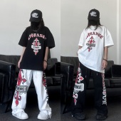 少儿街舞嘻哈潮酷套装 T恤卫裤 男女儿童蛇年印花短袖 2025春夏新款