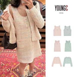 对襟夹克 格子花呢背心连衣裙 no退可换 Collection CRUSH