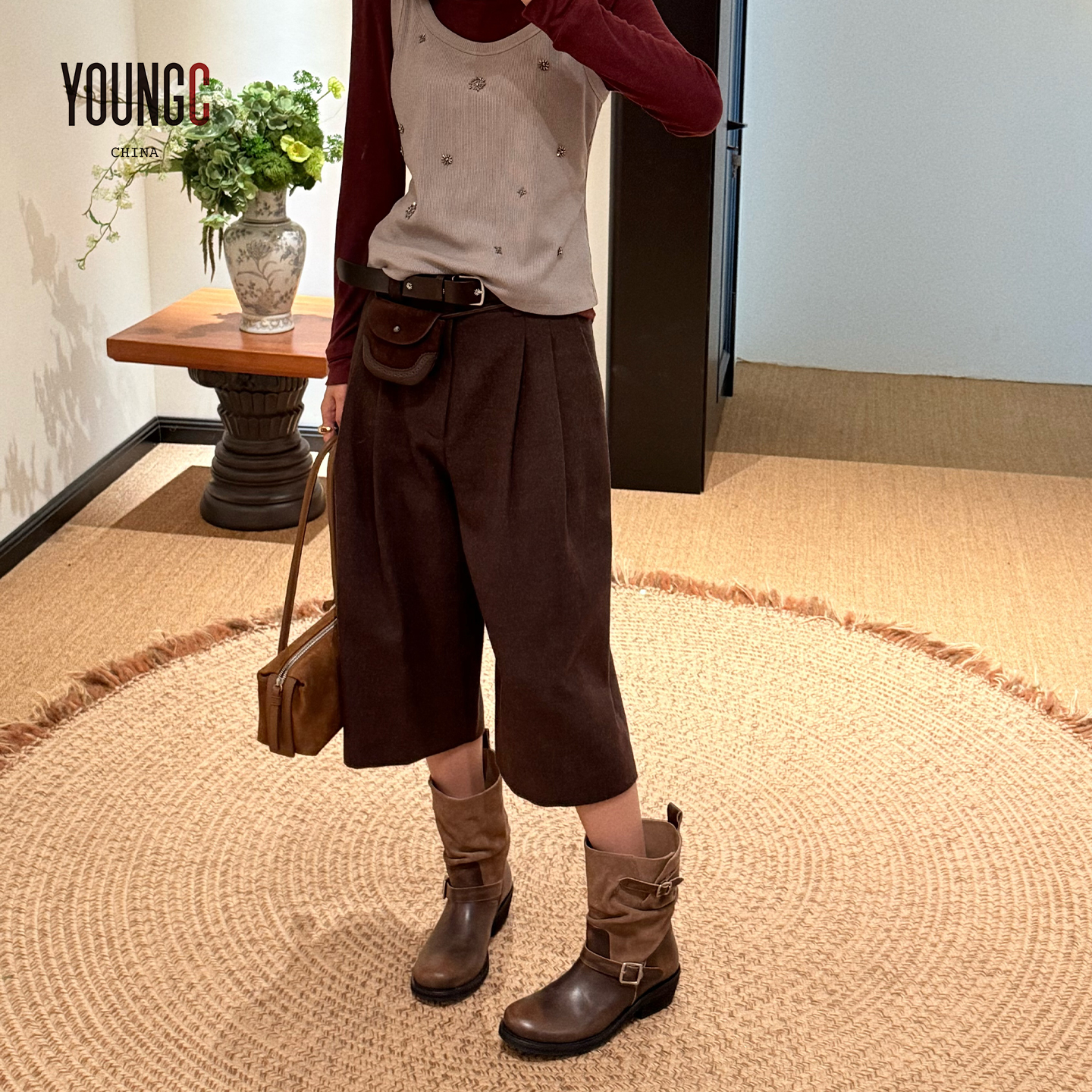 ANNENONO设计师品牌 【褶皱休闲中裤】YOUNGC买手店