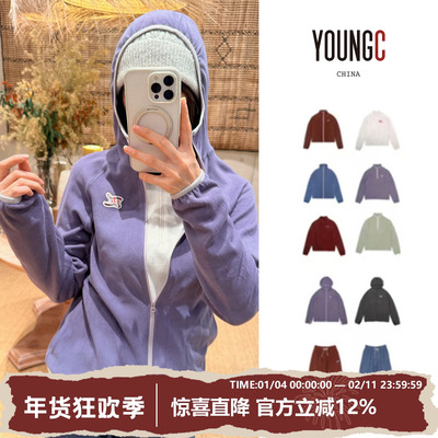 NATURAL HOTEL【高弹细绒合体开衫 罗纹细绒立领半开】no退可换