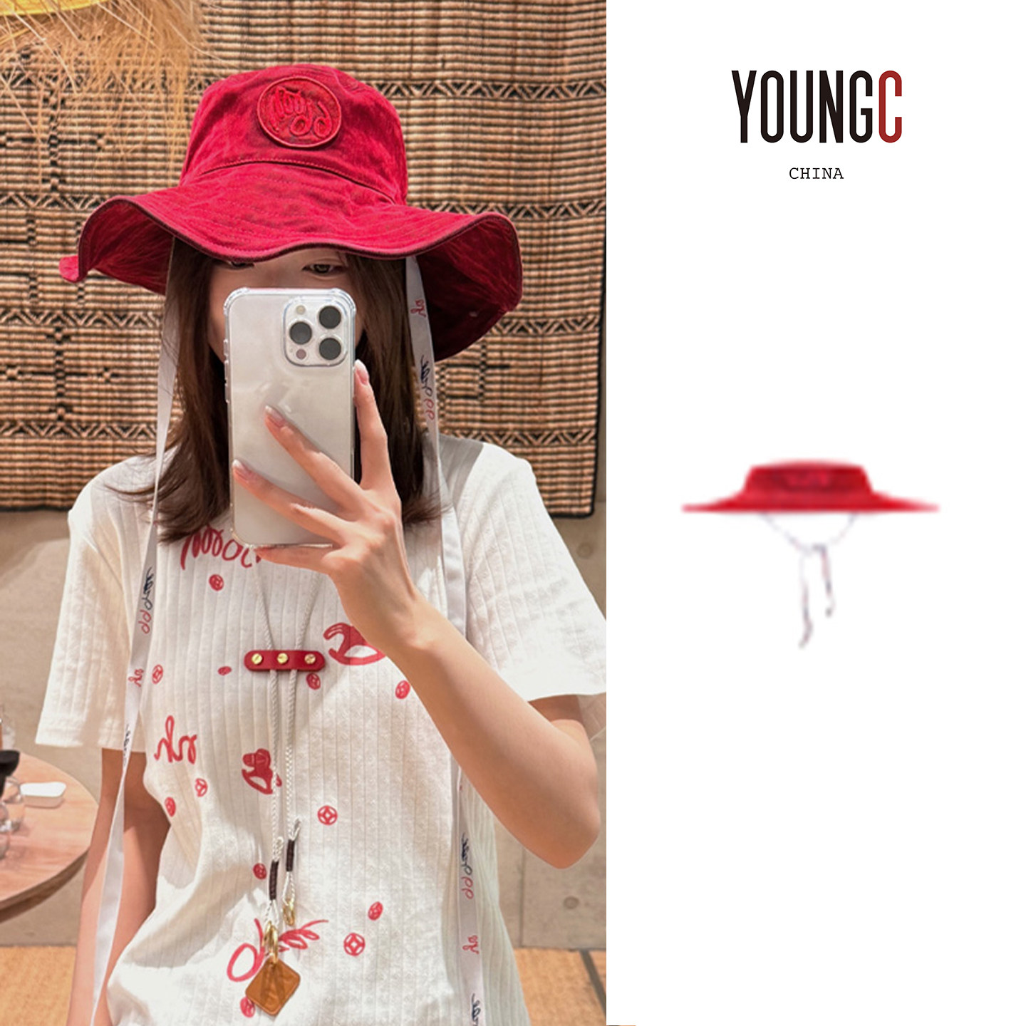 NATURAL HOTEL【植绒牛仔宽檐系带渔夫帽】设计师品牌 no退可换