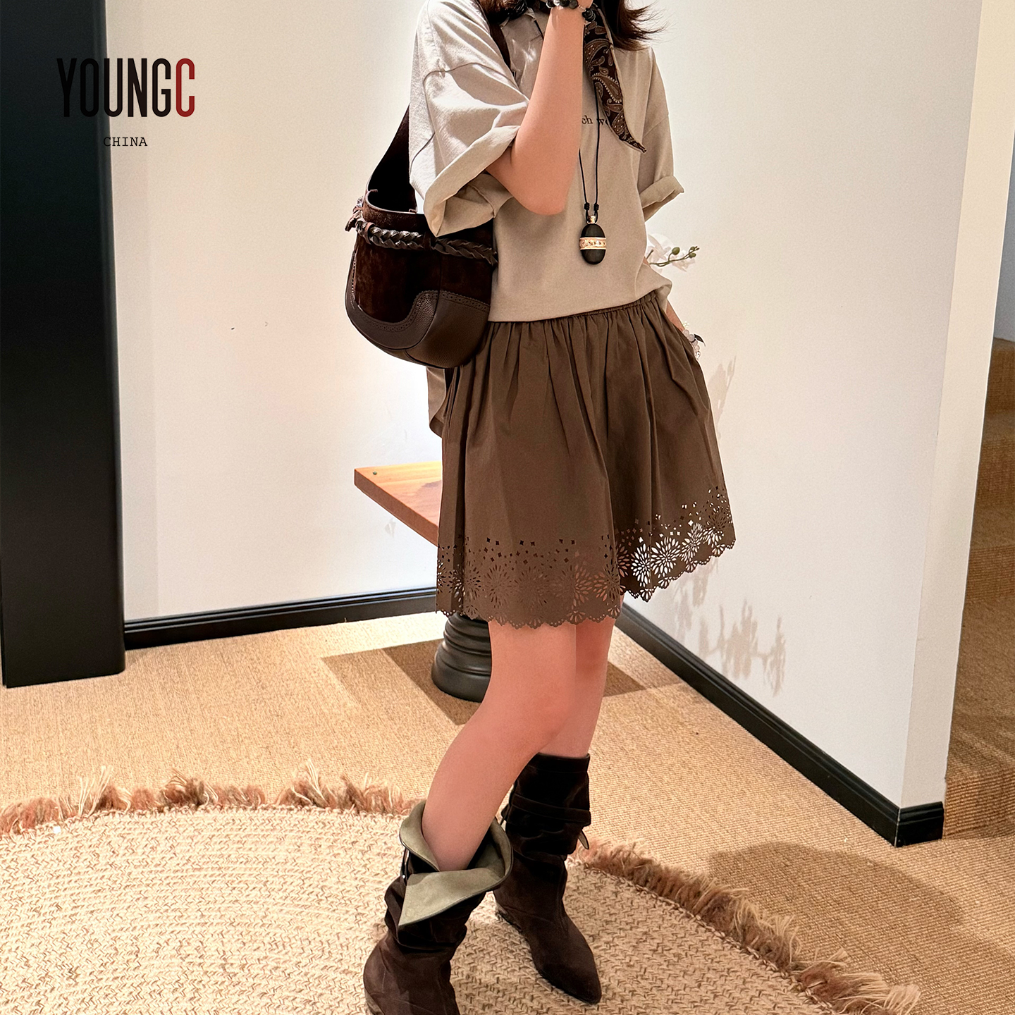 ANNENONO设计师品牌 【镂空花边短裙】YOUNGC买手店