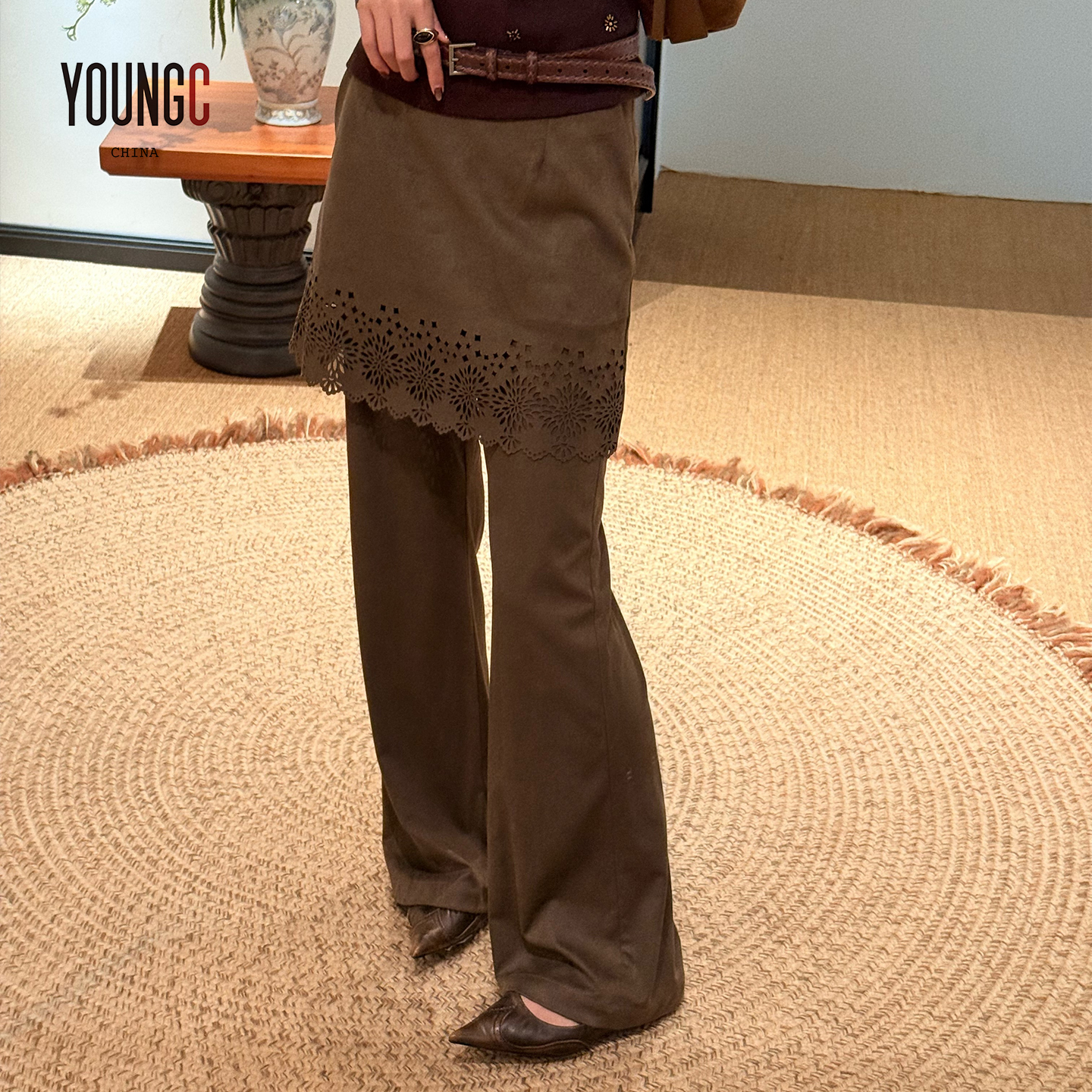 ANNENONO设计师品牌 【镂空花边搭片长裤】YOUNGC买手店