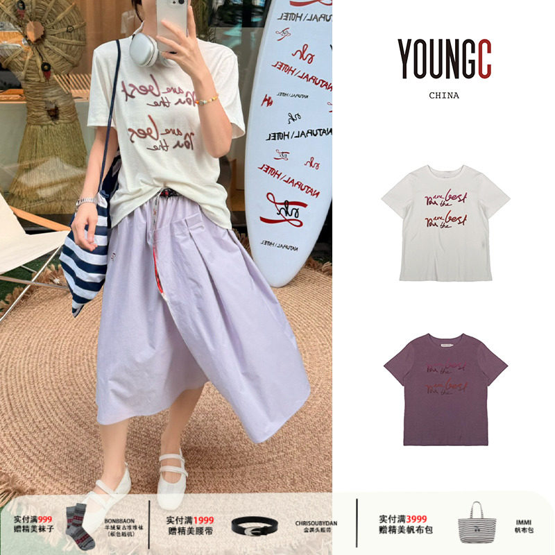 NATURAL HOTEL【植物染渐变印花宽松短袖T】YOUNGC买手店