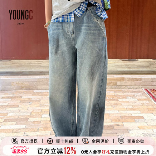 SHORTSENTENCE短句做旧牛仔裤