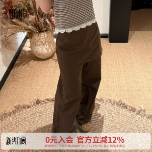 no退可换 设计师品牌 ANNENONO 假两件不规则裙裤