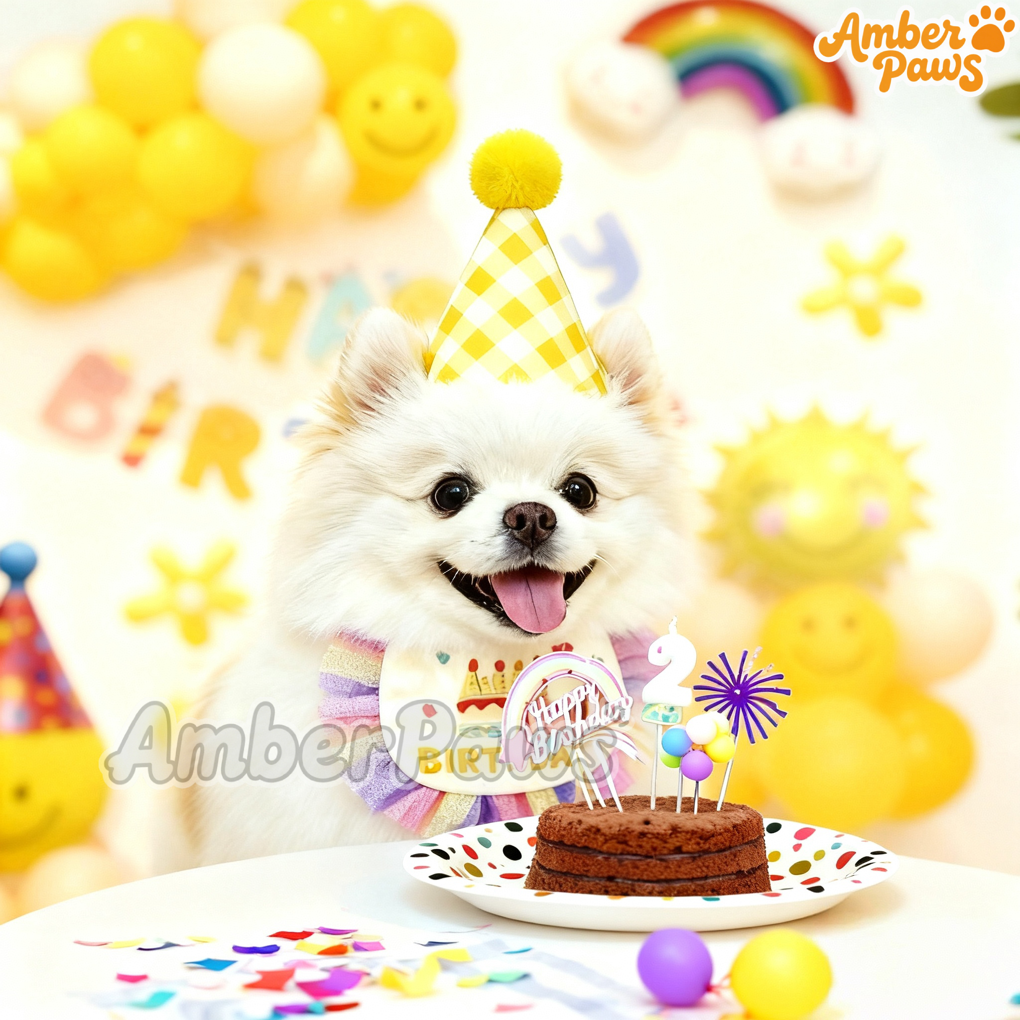 宠物生日可爱小狗派对围兜装扮拍照猫咪生日装饰用品（送投屏图）