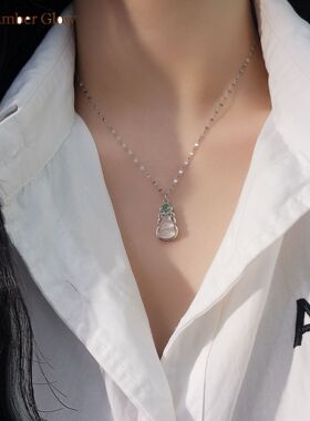 s925纯银新中式八宝葫芦项链女
