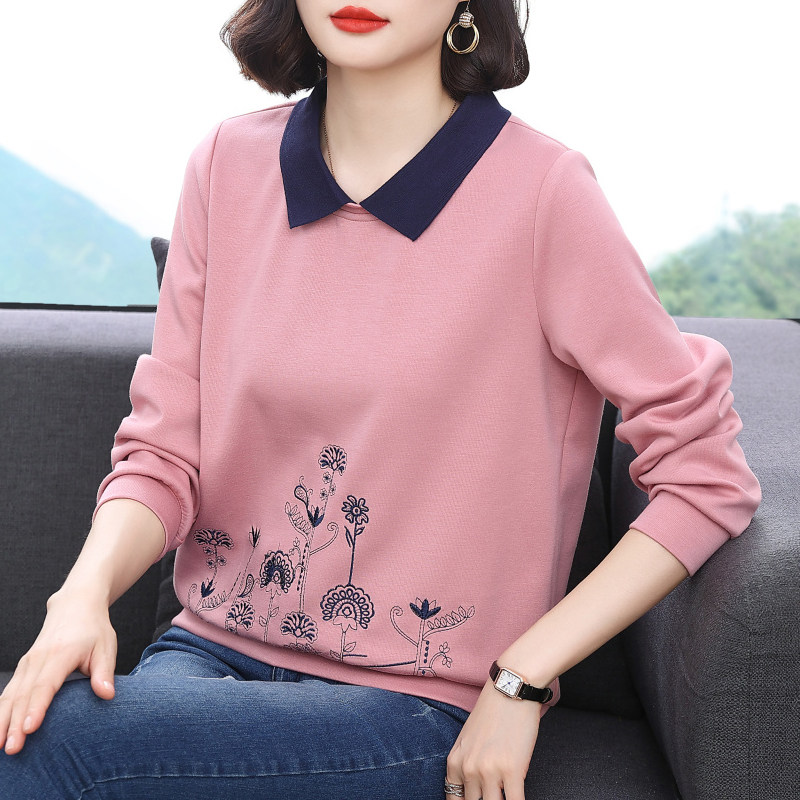 妈妈春秋装休闲卫衣女长袖上衣