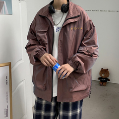 Hong Kong Style couple's youth jacket men's and women's loose Korean fashion chameleon jacket students