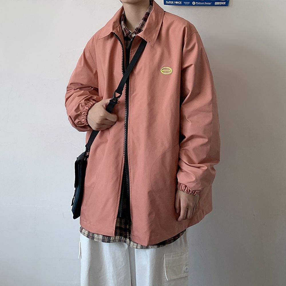 Extra thick zipper Harajuku loose coat placket new men's Baseball Jacket embroidered jacket