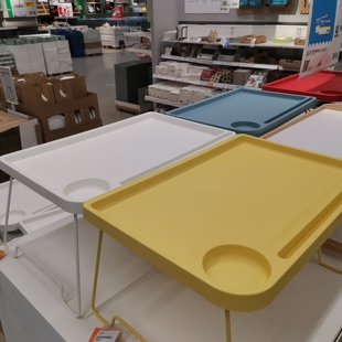 宜家ikea布瓦拉床用餐桌懒人折叠桌带杯架手机支架床上桌折叠桌