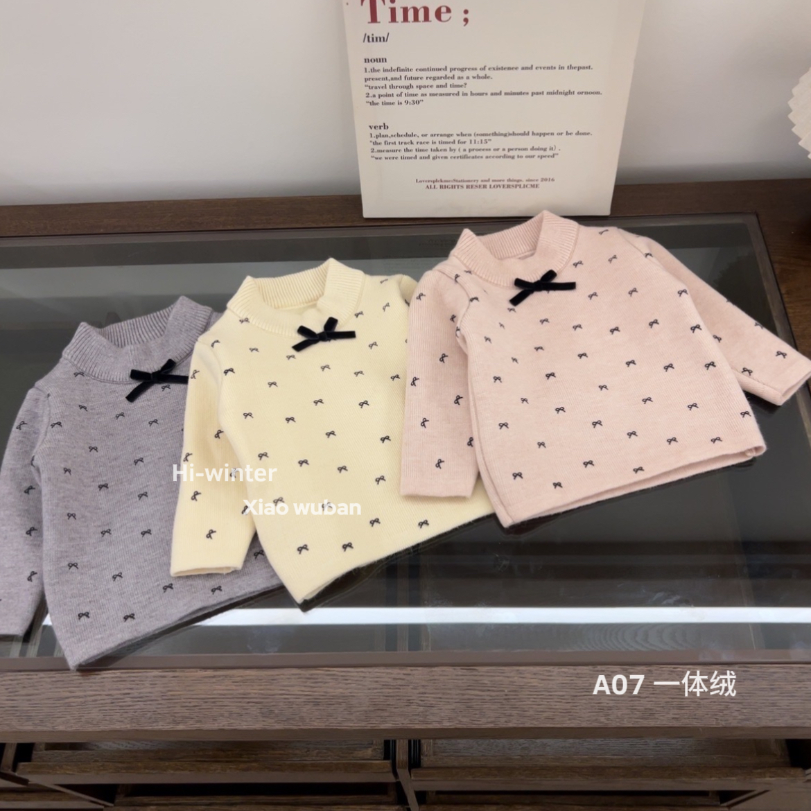 2025冬季新款女童毛衣一体绒打底衫蝴蝶结1-6岁宝宝加绒加厚