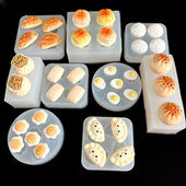 diy食玩小鼻噶包子烧麦煎饺煎蛋饺子捏捏模具捏捏乐滴胶硅胶模具