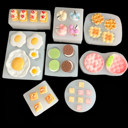 diy迷你食玩荷包蛋夹心硅胶模具