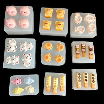 小鼻噶食玩小猪鳄鱼拖鞋狗狗巧克力棒捏捏乐滴胶食品级硅胶模具