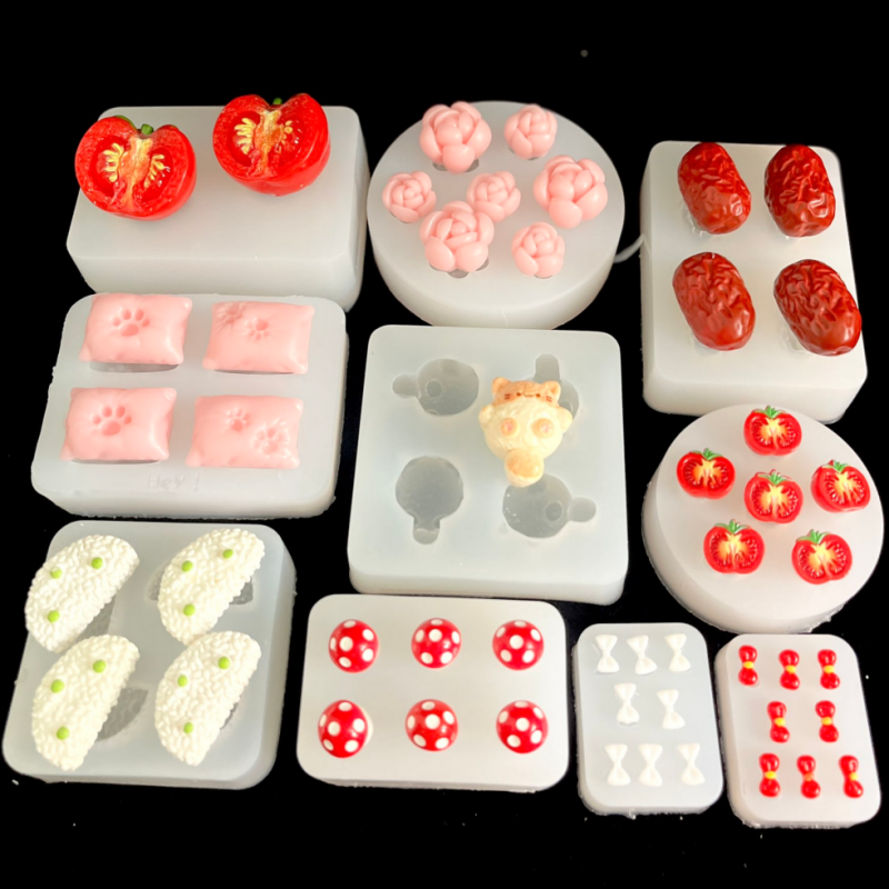 小鼻噶食玩捏捏乐硅胶模具西红柿狗印枕头红枣蘑菇猫柴犬硅胶模具