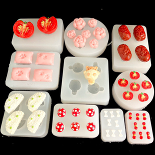 小鼻噶食玩捏捏乐硅胶模具西红柿狗印枕头红枣蘑菇猫柴犬硅胶模具