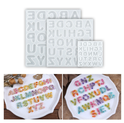 硅胶大中小字母模具diy手工