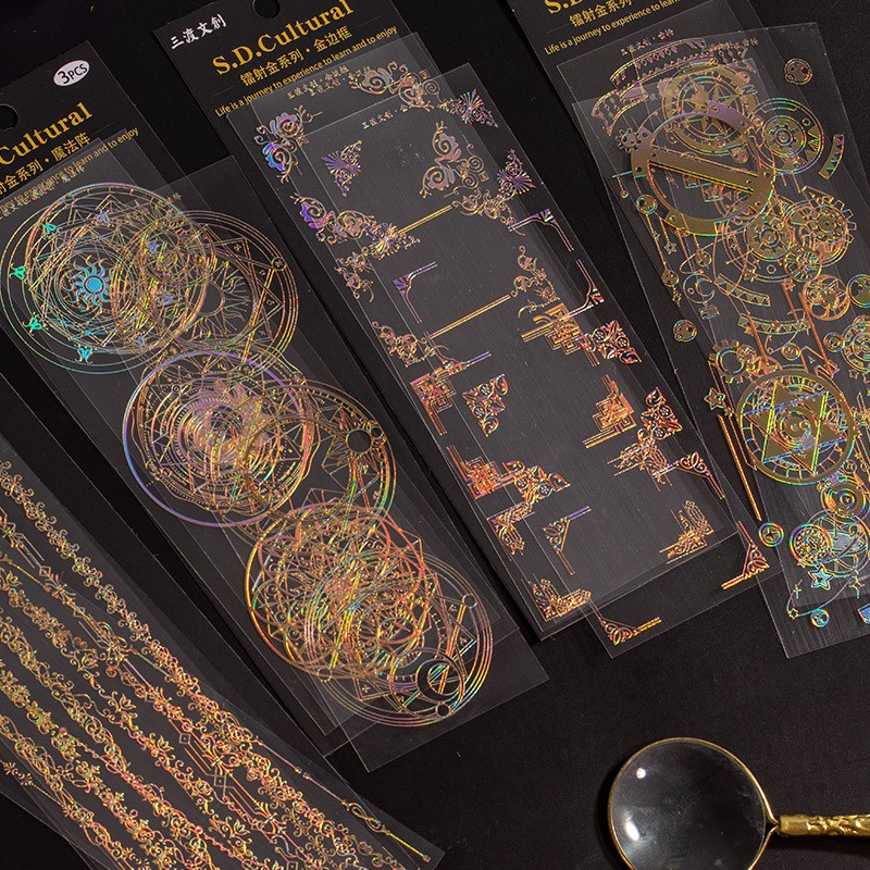 流麻手帐浮雕防水贴纸