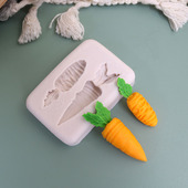 胡萝卜翻糖巧克力硅胶模具生日烘焙蛋糕装 饰摆件烘焙软糖工具甜品