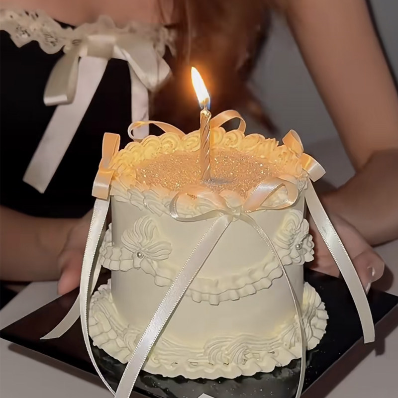 生日蛋糕吹闪粉仙妮贝儿璀璨亮片金色银色亮粉翻糖蝴蝶结烘焙装饰