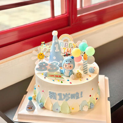 蛇宝宝周岁生日蛋糕装饰烘焙用品