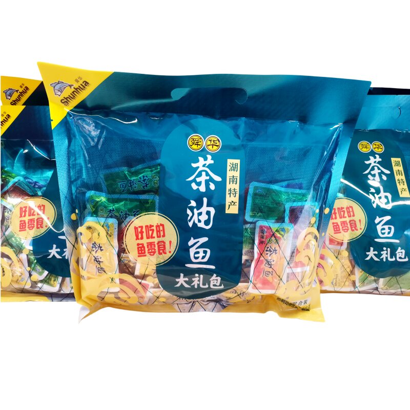 舜华茶油鱼混合装458g*袋装即食麻辣鱼零食休闲办公小吃湖南特产
