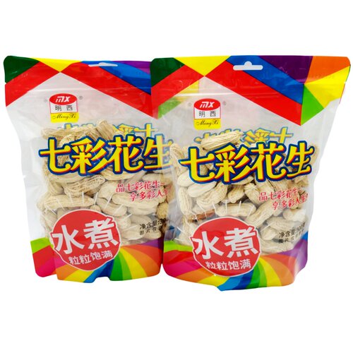 明西七彩花生水煮300g袋装福建龙岩花生带壳解馋休闲办公小吃零食
