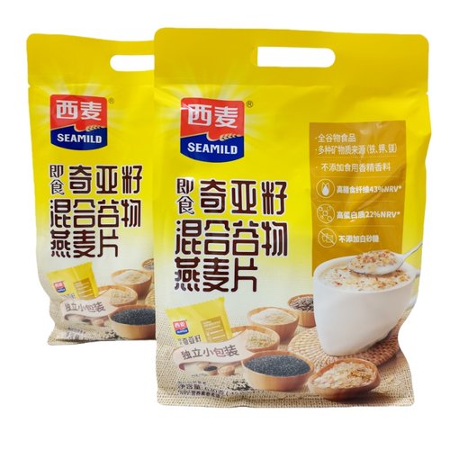 西麦奇亚籽混合谷物燕麦片即食630g袋装独立小包麦片冲饮早餐食品