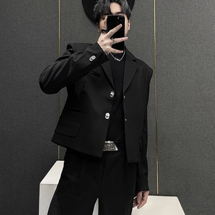 外套男士 小西装 高级感休闲宽松西服男 小众发型师垫肩短款 春秋季