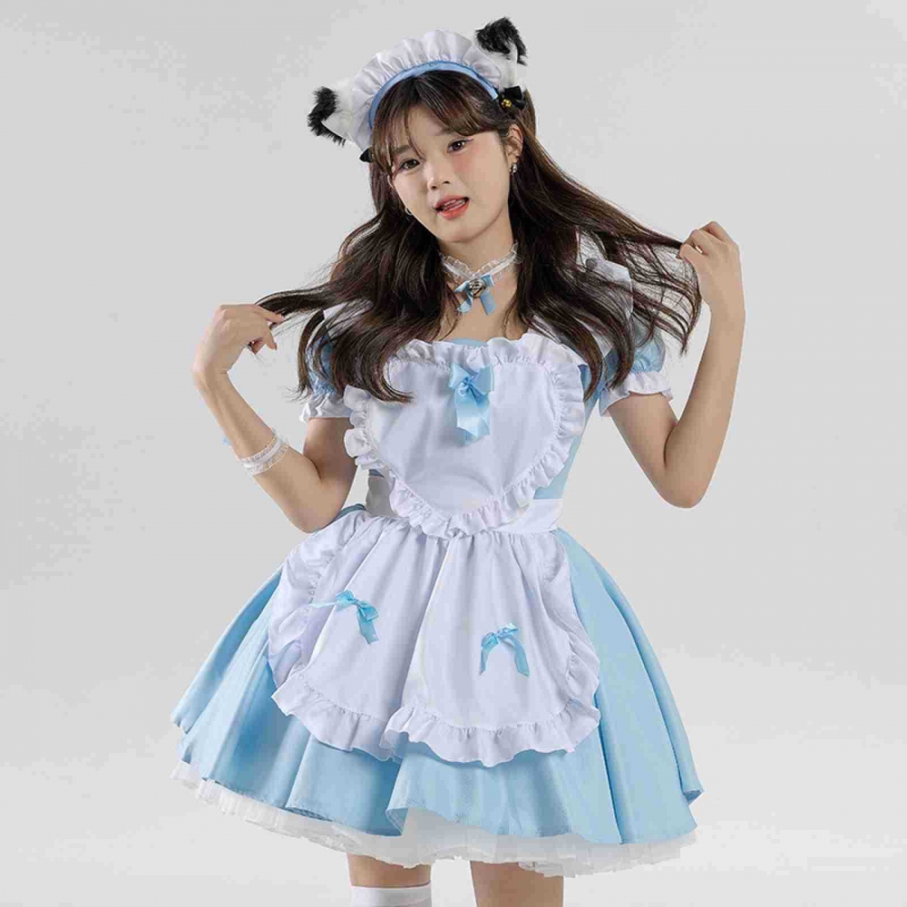蓝白女仆装日本爱丽丝软妹Lolit