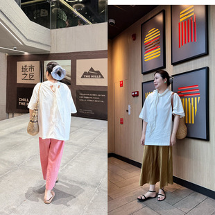 T恤 气质飘带宽松短袖 DecemberRush 两穿式