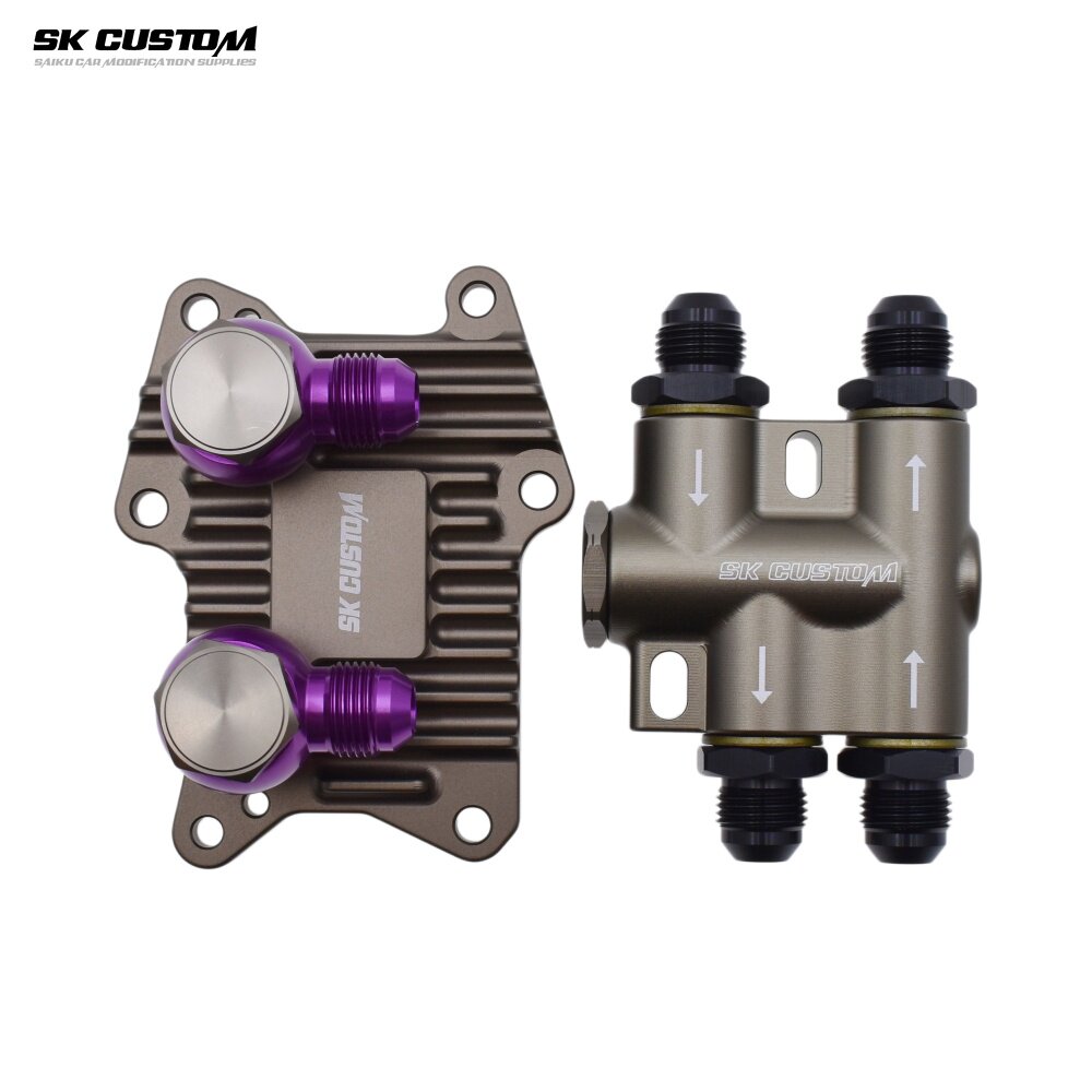 SK CUSTOM 适用奔驰M274发动机改装散热器油饼替换式恒温油冷油饼