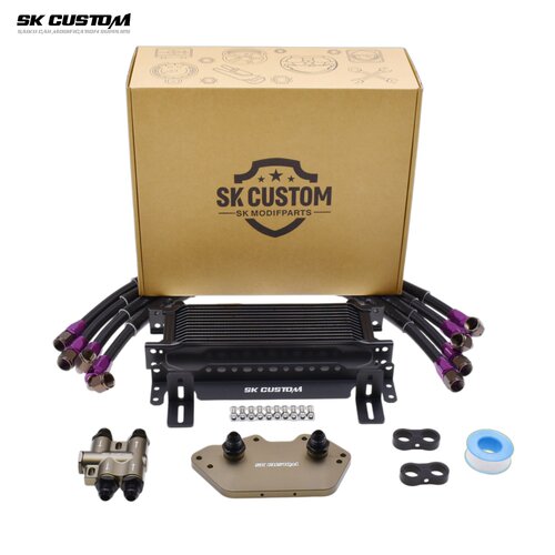 SK CUSTOM适用大众奥迪3.0T 单喷引擎EA837发动机恒温油冷散热器