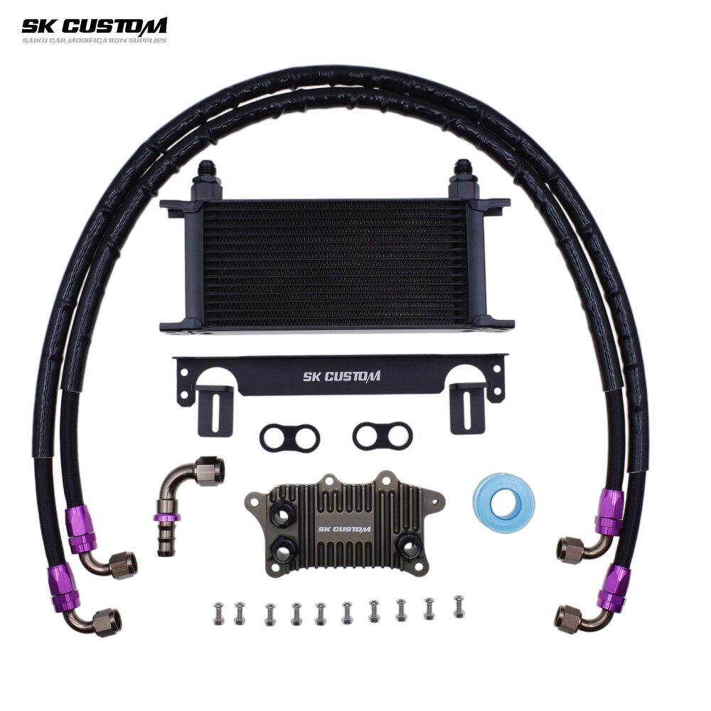 SK CUSTOM适用大众奥迪四代EA837机油散热器套件替换水冷引擎冷却