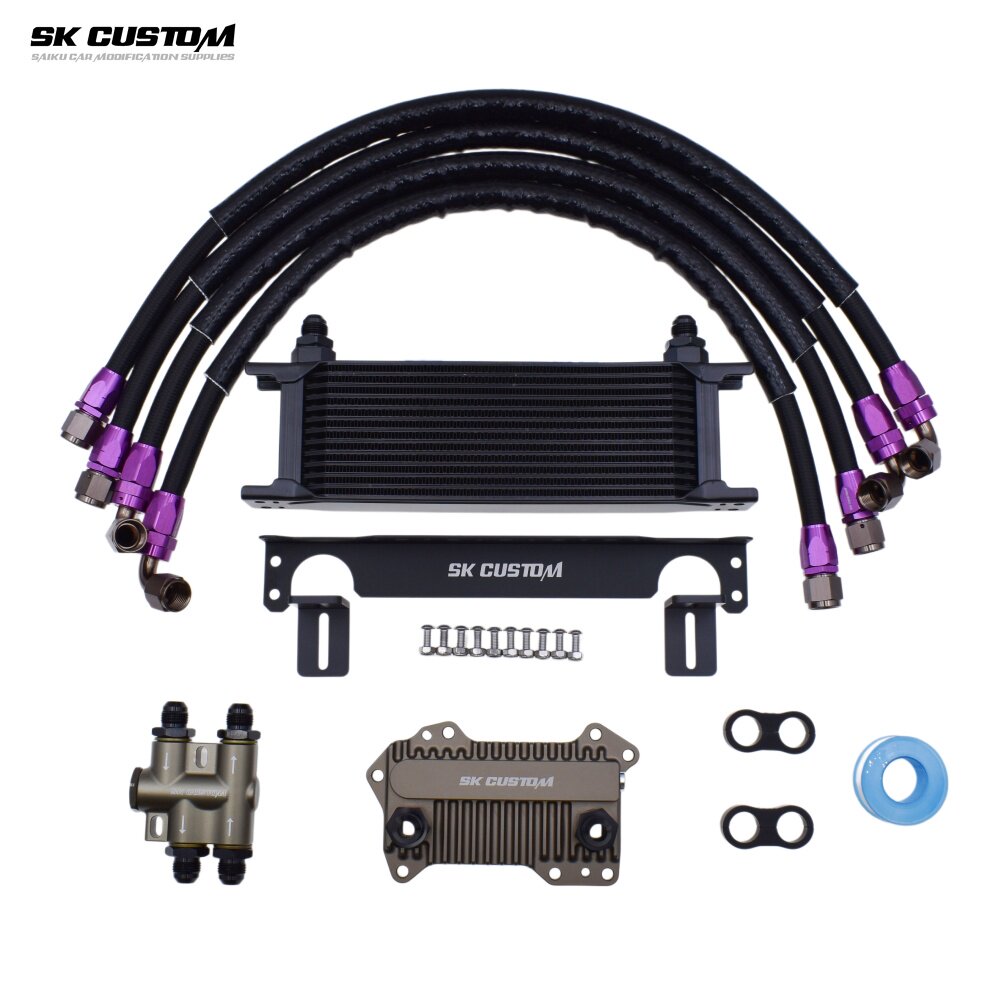 SK CUSTOM适用奔驰M264发动机改装恒温油冷散热器套件机油冷却器