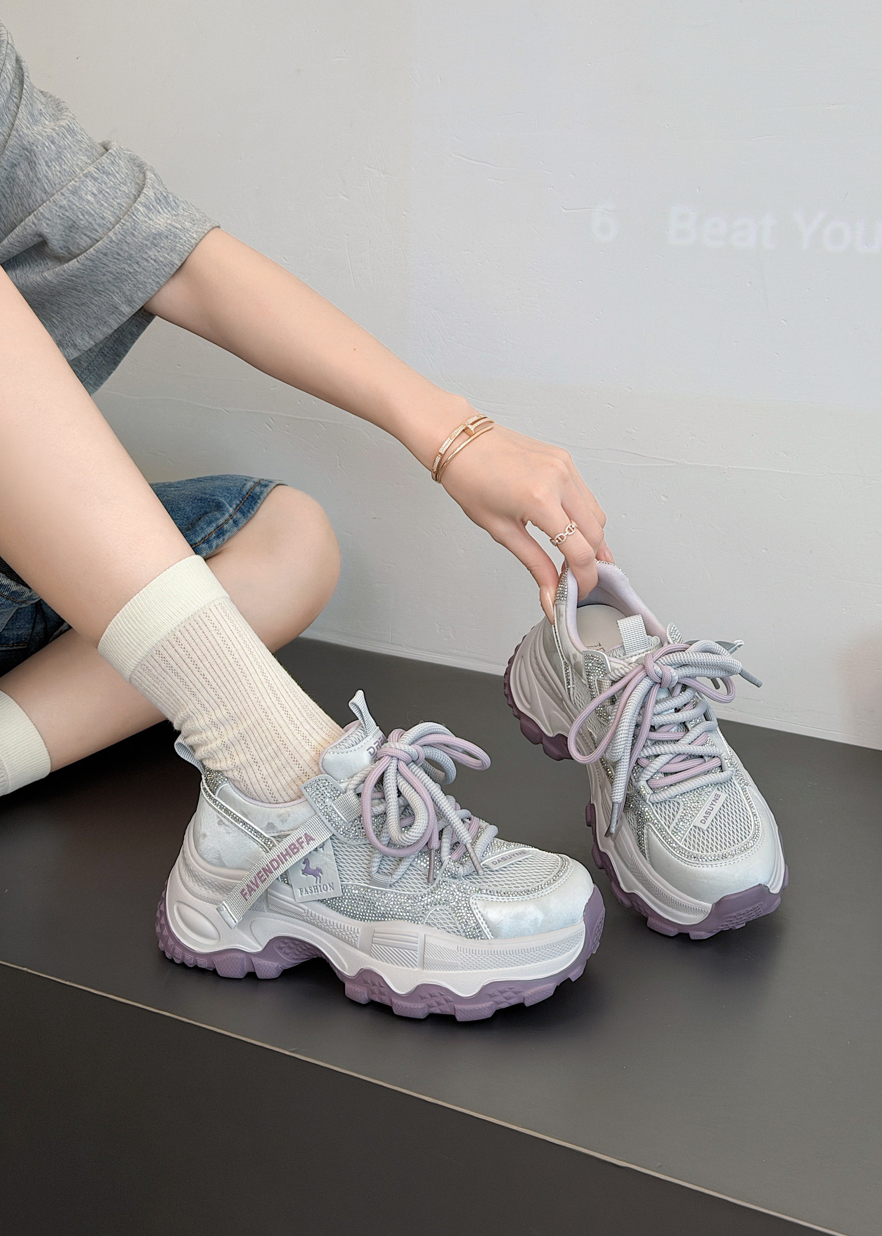 老爹鞋女2026年新款春夏季新款超火百搭网面透气运动鞋厚底休闲鞋