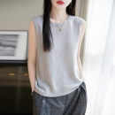 天丝亚麻吊带背心女夏2025新款 外穿内搭宽松针织上衣 圆领短款 无袖