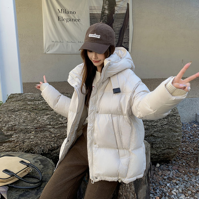 白色鹅绒羽绒服女冬季2025新款短款小个子韩系高级感大牌高端加厚
