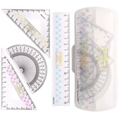 日本KOKUYO国誉淡彩曲奇套尺考试学生用几何制图绘画测量图三角板