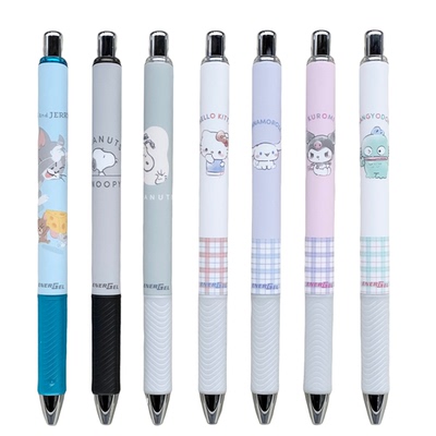 派通三丽鸥猫狗磨砂黑中性笔