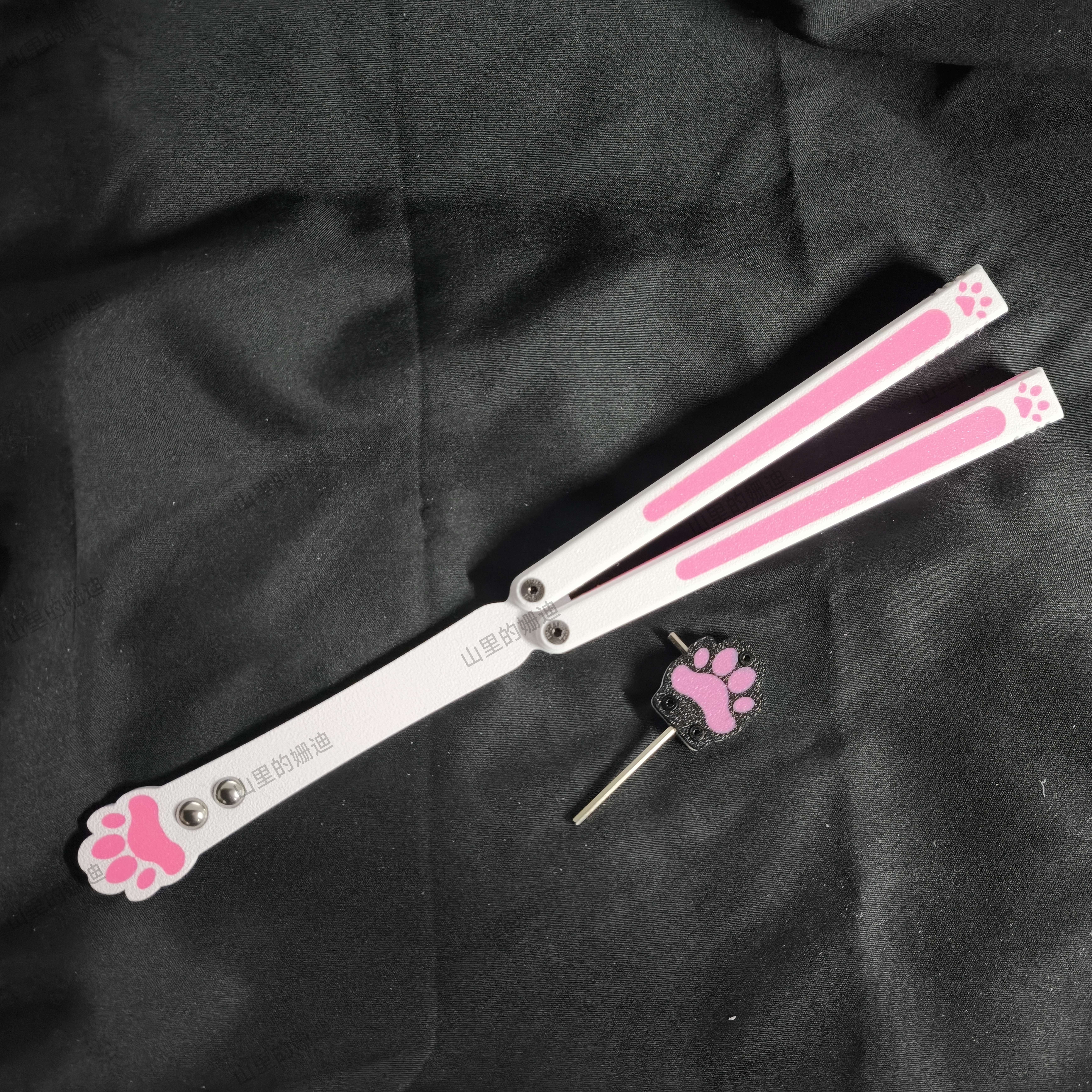 蝴蝶喵V3 猫爪可爱风 3d打印蝴蝶刀 未开刃 安全玩具,玩具/童车/益智/积木/模型,EDC玩具,淘宝优惠券,粉丝福利购,淘宝优惠卷