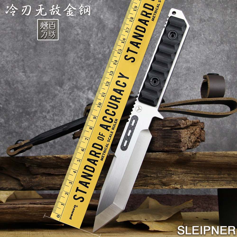 百炼无敌金钢户外刀sleipner工具钢重型战术小直刀野营防身刀