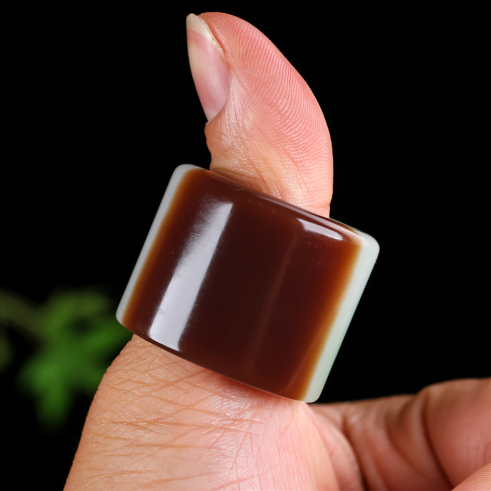 和田玉糖料玉石扳指戒指