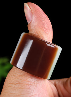 和田玉糖料玉石扳指戒指