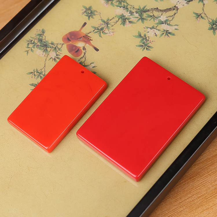 天然和田玉平安无事牌吊坠无字平安牌玉佩项链挂件红红火火本命年