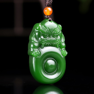 天然新疆和田玉碧玉貔貅平安扣吊坠招财进宝平平安安项链挂件玉坠