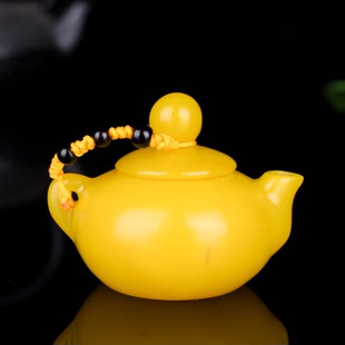 新疆和田玉壶把件天然和田黄玉壶手把件把把壶手玩件茶壶酒壶玉壶